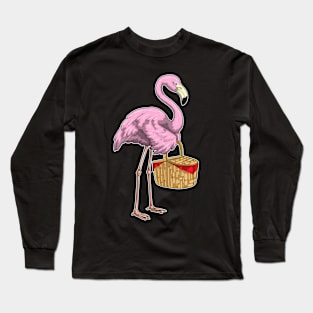 Flamingo Picnic Basket Long Sleeve T-Shirt